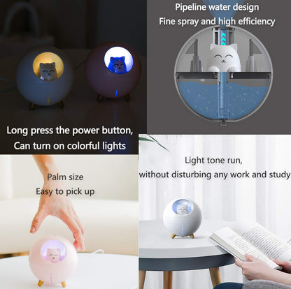 Lovely Quiet Mini Humidifier for Nursery - 7-Color Light, 2 Spray Modes, Auto Shut Off (White)