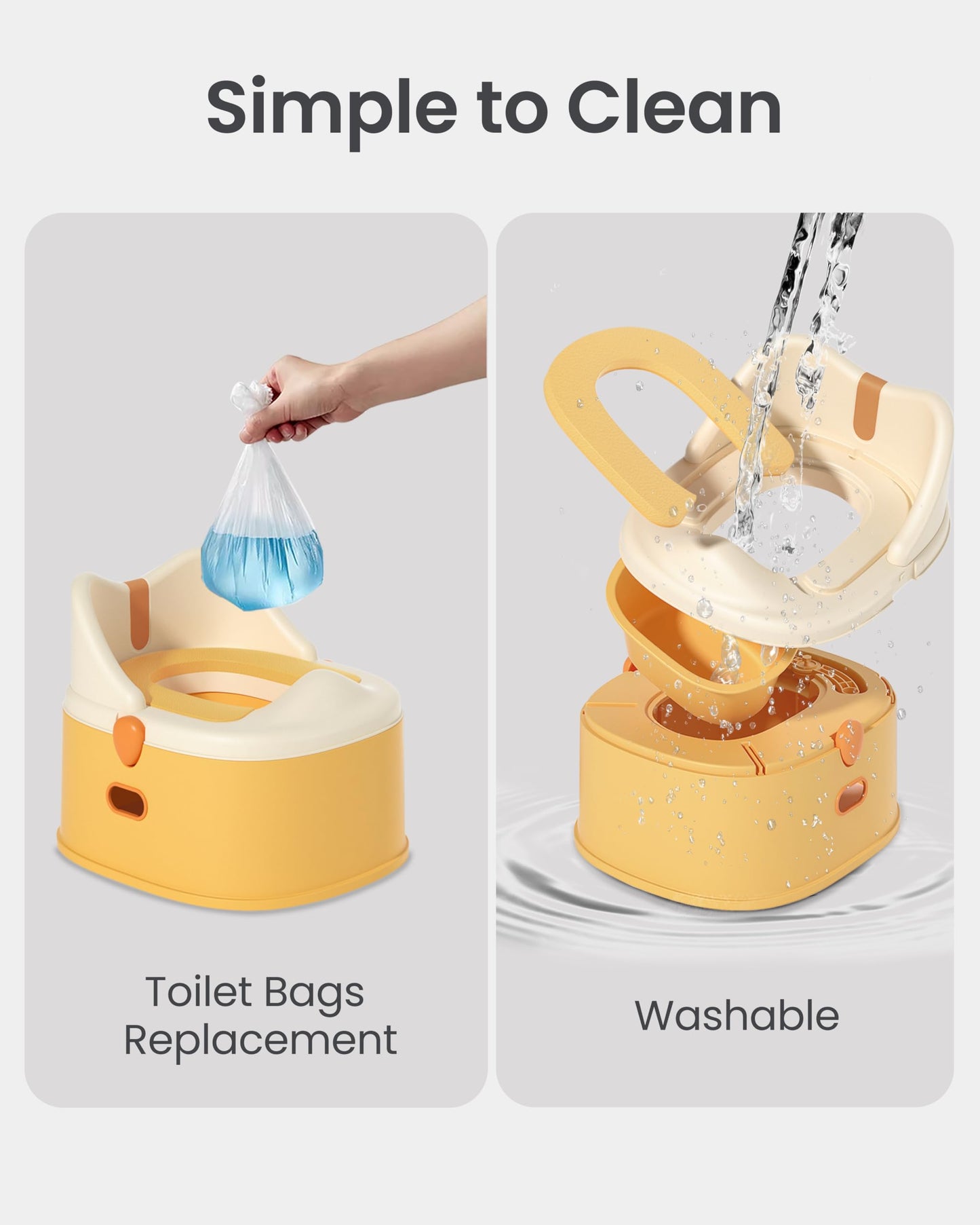 3-in-1 Toddler Potty Training Toilet for Boys and Girls Multi-use Baby Potty Chair for Toddlers 1-3 Training Potty Seat Toddler Toilet Baby Potty Training Seat with Step Stool (Orange)