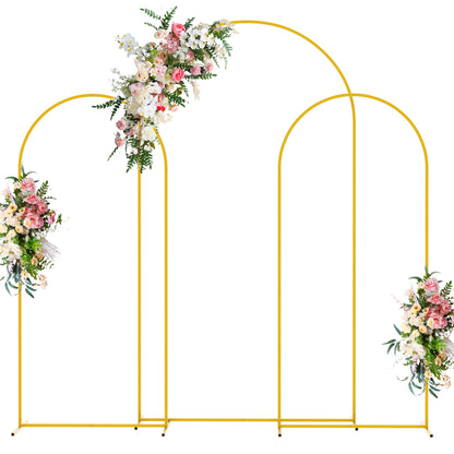 Wokceer Wedding Arch Backdrop Stand 7.2FT, 6.6FT White Metal Arch Stand Set of 2 for Birthday Party Wedding Ceremony Baby Shower Graduation Decoration