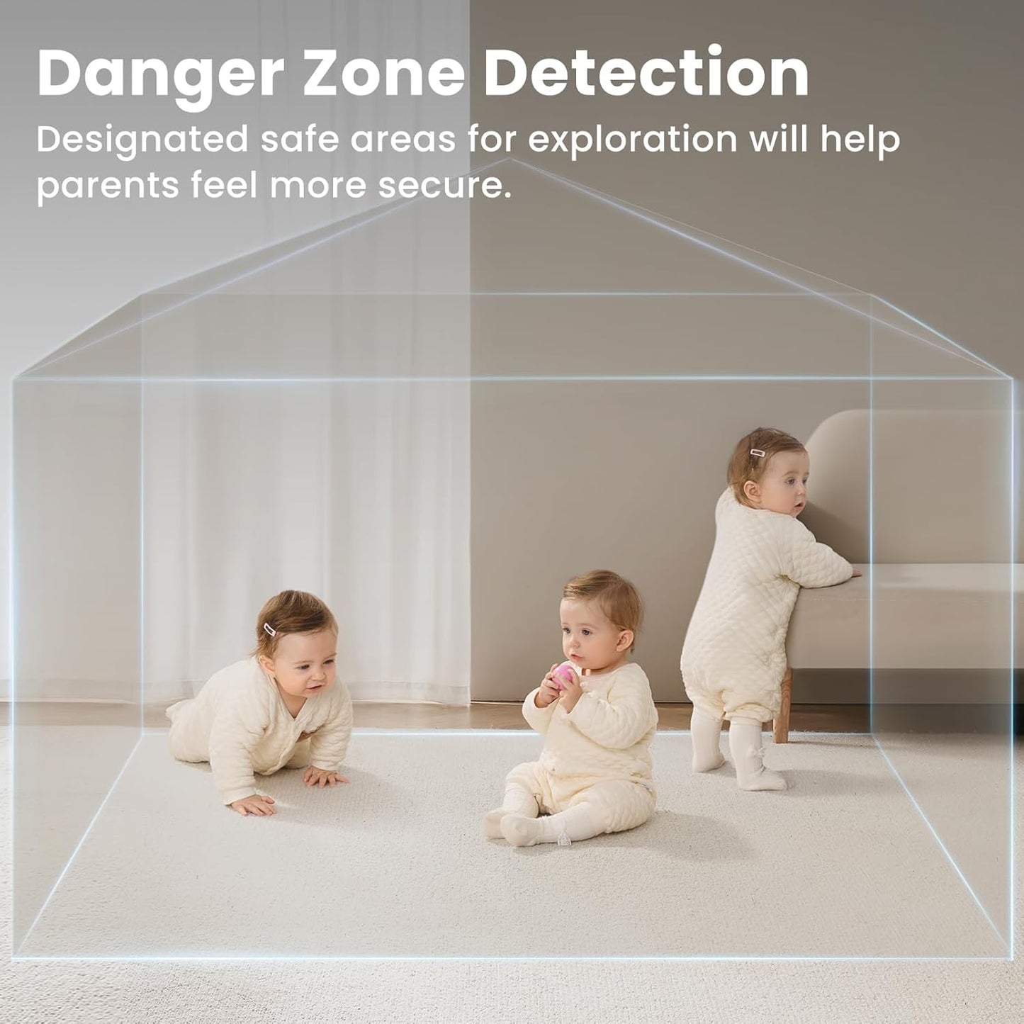 AI-Powered WiFi Baby Monitor with HD Camera & Audio - Auto Tracking, Cry & Sleep Detection, 3K Ultra HD Video, Moments Capture, Compatible with iOS & Android Apps