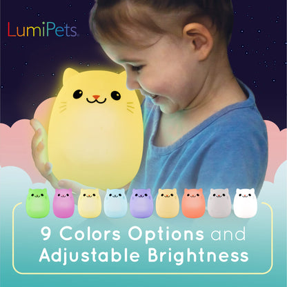 Lumipets Remote Control Silicone Night Light for Kids - Pig Design with 9 Soft Colors & Sleep Timer - Rechargeable, Battery-Operated Lamp for Bedroom | Baby Nursery, Toddler, Girls, Boys