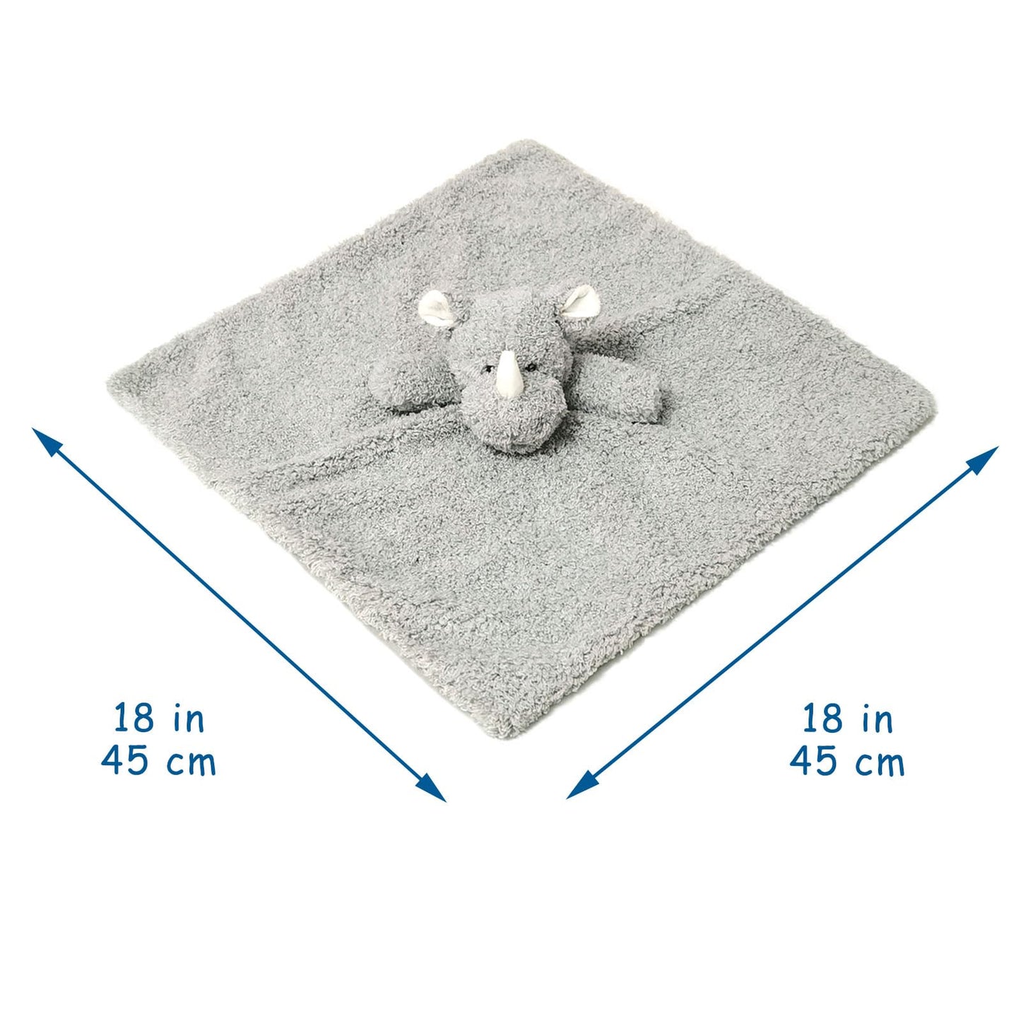 Baby Pink Rhino Soft Stuffed Animal Security Blanket, Plush Rhino Character Lovey Blanket, Baby Shower/Nursery Gift, Newborn Infant Toddler Snuggle Blankie for Boys Girls, 14 Inches