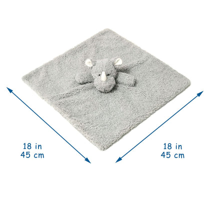 Baby Pink Rhino Soft Stuffed Animal Security Blanket, Plush Rhino Character Lovey Blanket, Baby Shower/Nursery Gift, Newborn Infant Toddler Snuggle Blankie for Boys Girls, 14 Inches