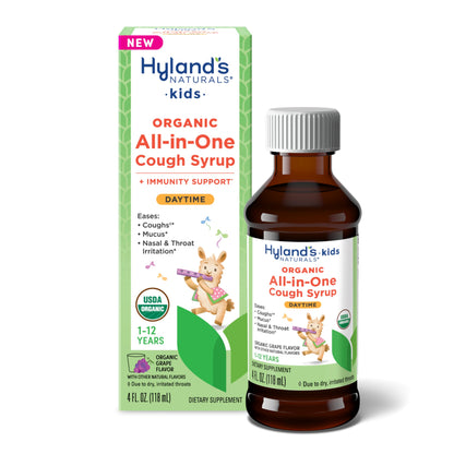 Hyland's Kids Cold and Cough, Day and Night Combo Pack, Cold Medicine for Ages 2 and up, Syrup Cough Medicine for Kids, Nasal Decongestant, 4 Fl Oz (Pack of 2)