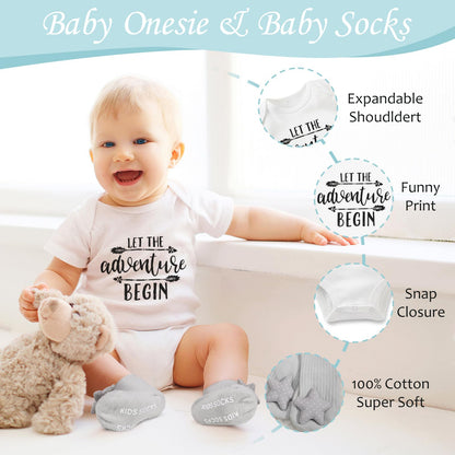 New Mom Gifts for Women, 9pcs Pregnancy Gifts for Expecting Mom, Cute Baby Gifts New Parents Gifts for Couples with Mom and Dad Mugs for Gender Reveal, Baby Shower, First Time Mom Gifts (Blue Gray)