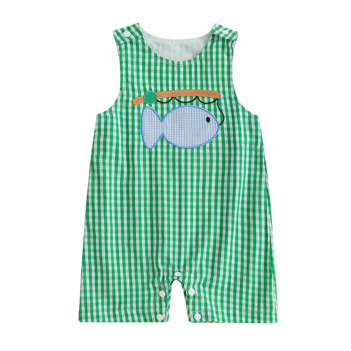 Baby Boy Summer Clothes Sleeveless Embroidery Dinosaur Striped Retro Romper Jumpsuit Smocked Shortall