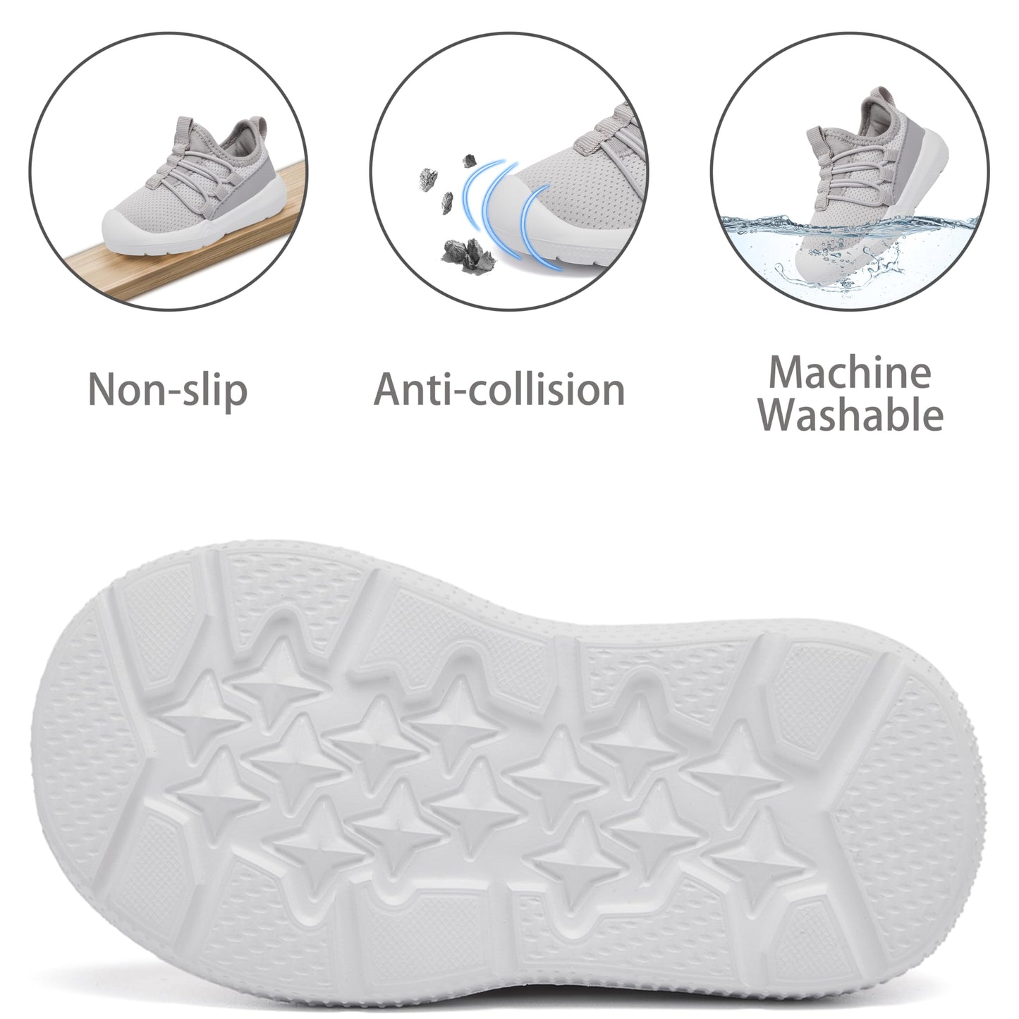 MORENDL Toddler Sneakers Infant Baby Walking Shoes Girl Boy Tennis Lightweight Slip On Shoes