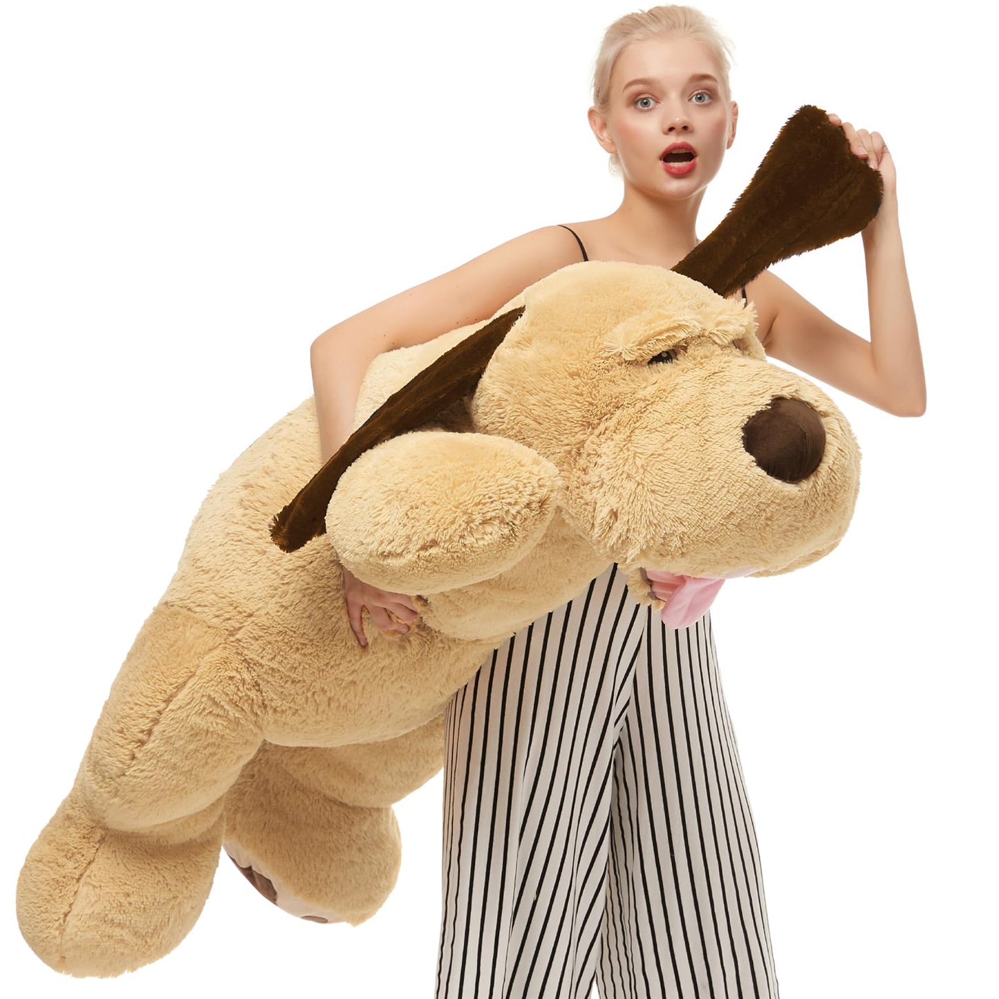 MaoGoLan 52“ Giant Stuffed Puppy Dog Animal,Ultra Soft Large Plush Soft Plush Dog Body Pillow Toy for Girls,Kids,Puppy Lover