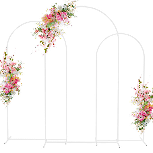Wokceer Wedding Arch Backdrop Stand 6FT, 5FT, 4FT Set of 3 Gold Metal Arch Stand for Wedding Ceremony Baby Shower Birthday Party Decor
