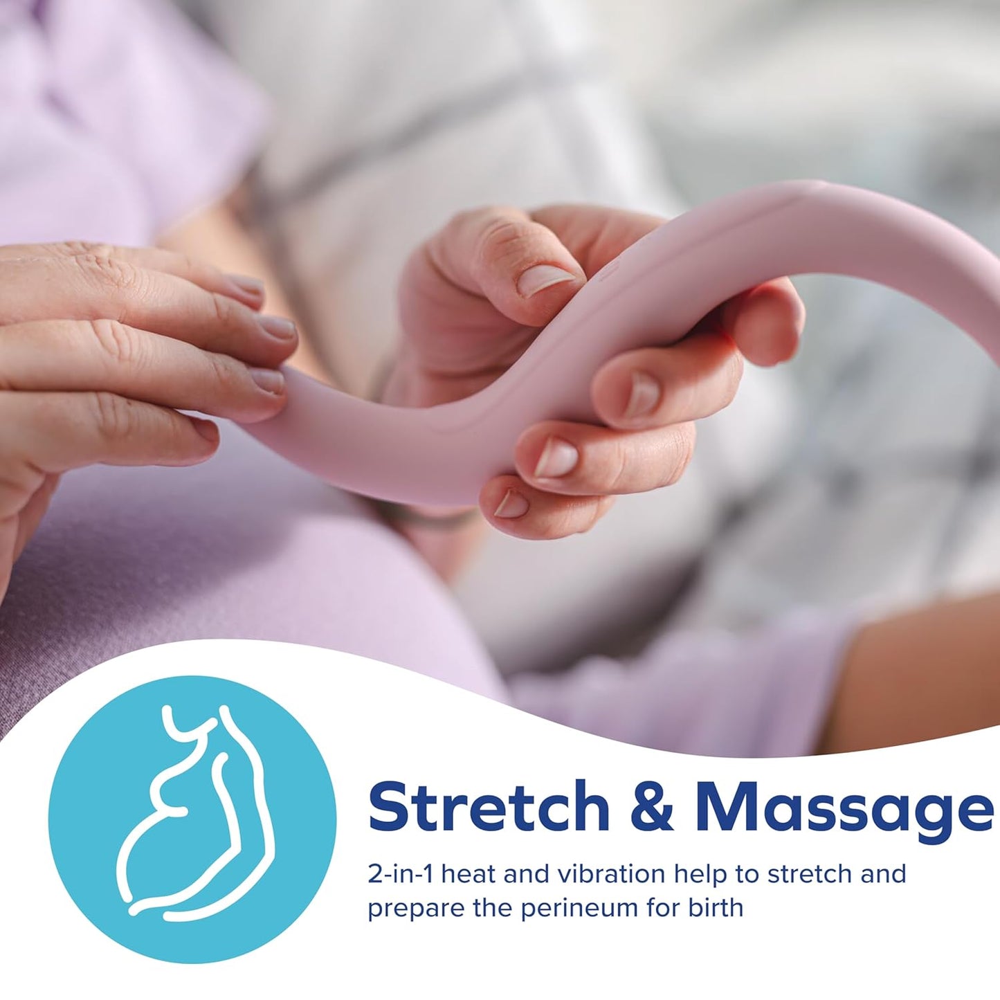 Dr. Talbot's Mom Perineal Massager for Pregnancy, Prep for Labor and Birth, Adjustable 3 Heat Modes and 5 Vibration Modes, Ergonomic Design with Mirror