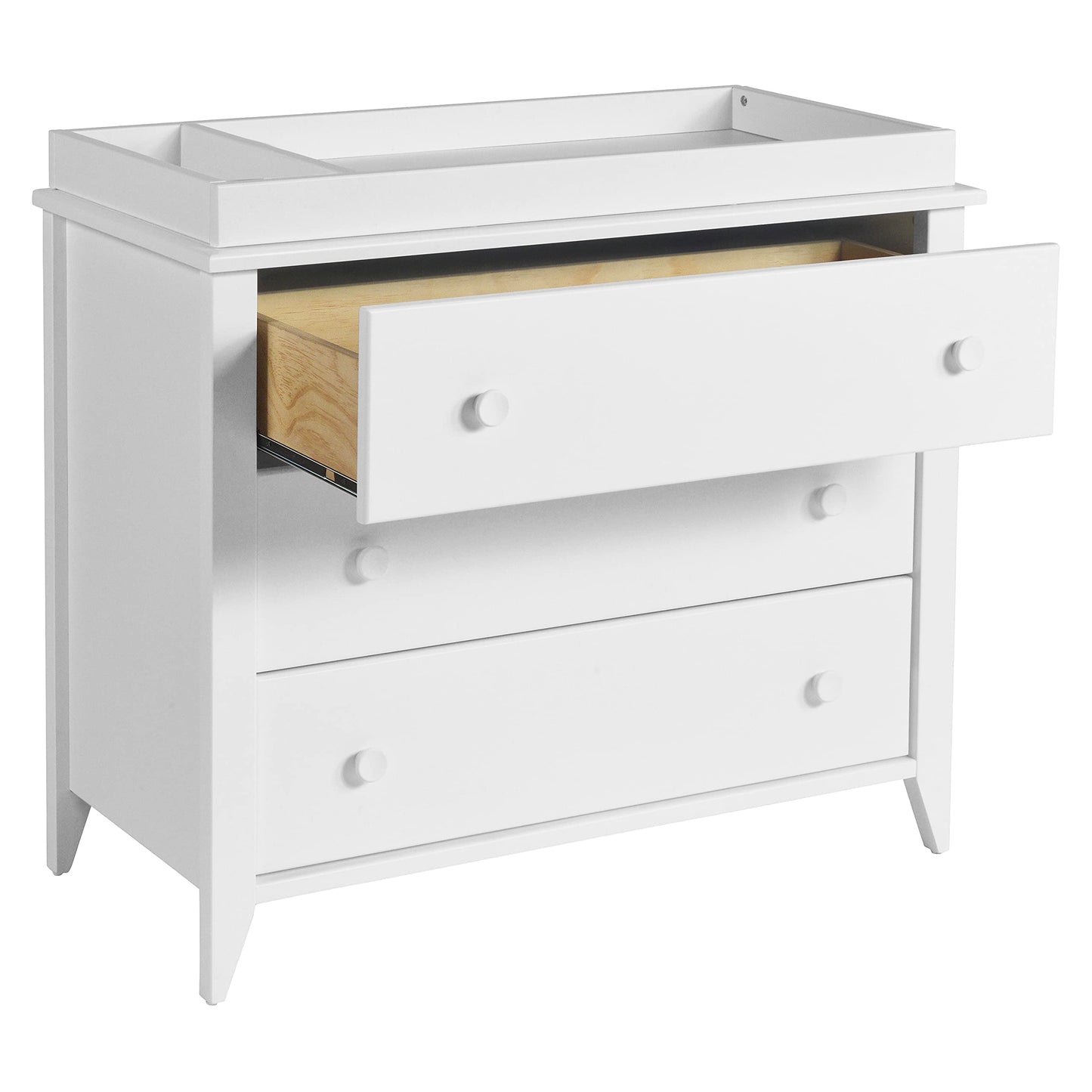Babyletto Sprout 3-Drawer Changer Dresser with Removable Changing Tray in Washed Natural and White, Greenguard Gold Certified