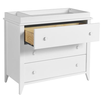 Babyletto Sprout 3-Drawer Changer Dresser with Removable Changing Tray in Washed Natural and White, Greenguard Gold Certified