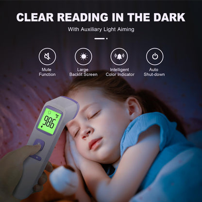No-Touch Thermometer for Adults and Kids, Accurate Digital Baby Thermometer, FSA HSA Eligible, Fever Alarm & Silent Mode, 2 in 1 Forehead & Object Mode