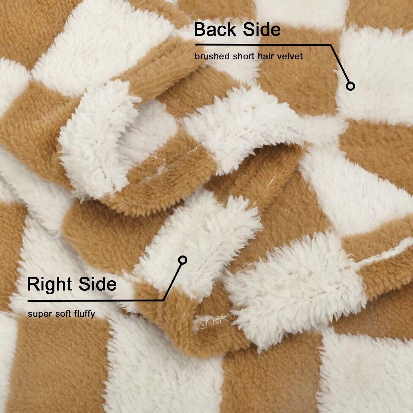 HOMRITAR Checkered Baby Blanket for Boy Girls Ultra Soft Fluffy Fuzzy Toddler Blankets with 3D Chessboard Grid Warmer Comfort Reversible Bed Blanket for Winter 350GSM Black 30 x 40 Inch