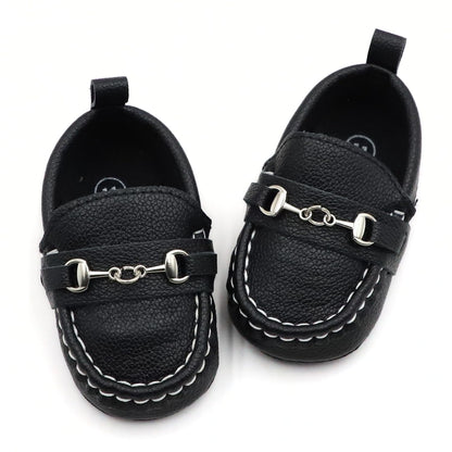 First Walking Shoes for Baby Boys Delightful Solid Color Slip-On Loafers, Lightweight, Non-Slip Flat