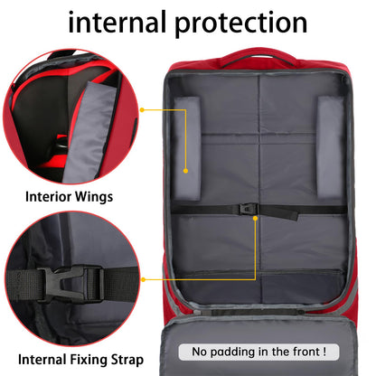 YOREPEK Padded Car Seat Travel Bag Backpack for Airplane, Heavy Duty Car Seat Bags for Air Travel, Carseat Cover for Airplane Travel with Shoulder Strap, Car Seats Carrier for Airport, Black