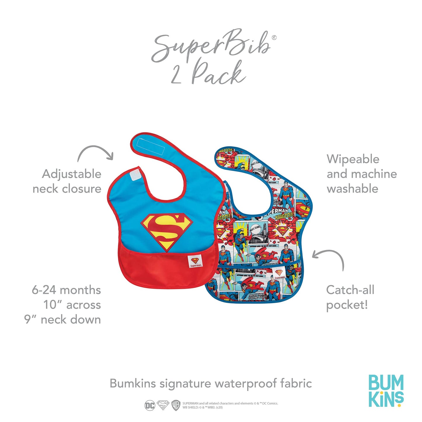 Bumkins Disney Bibs for Girl or Boy, SuperBib Baby and Toddler 6-24 Months, Essential Must Have for Eating, Feeding, Baby Led Weaning, Mess Saving Waterproof Soft Fabric, 3-pk Pooh Bear and Friends