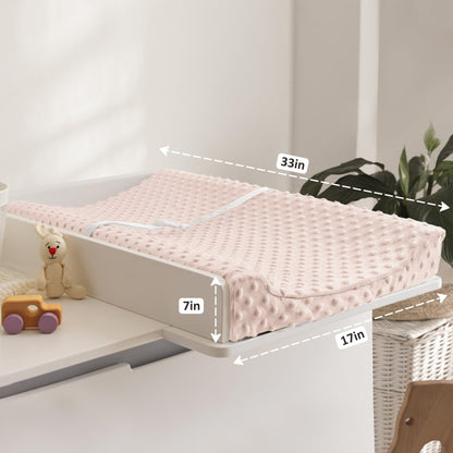 Susurration 2Pack Changing Pad Covers Super Soft Minky Dots Plush Changing Table Covers 33x17x7in Breathable Changing Pad Sheets for Unisex Baby Girls and Boys (Beige&Brown)