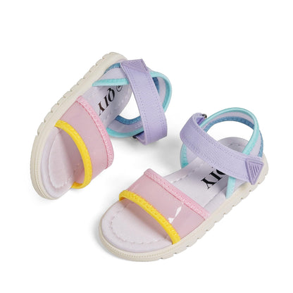 Toddler Girls Sandals Open Toe Summer Kids Sandals with Adjustable Ankle Strap for Toddler and Little Kids