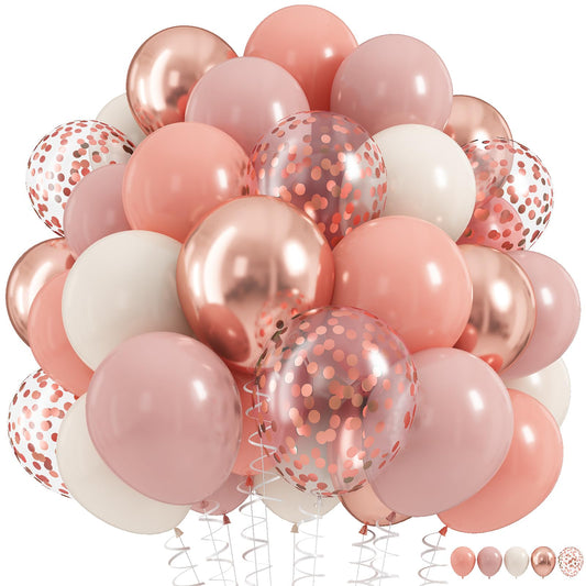 Dusty Blue Balloon Set, 60Pcs 12 Inch Slate Baby Blue White Sand Latex Balloon with Metallic Confetti Champagne Gold Helium Balloons for Birthday Party Baby Bridal Shower Boho Decortaions Supplies