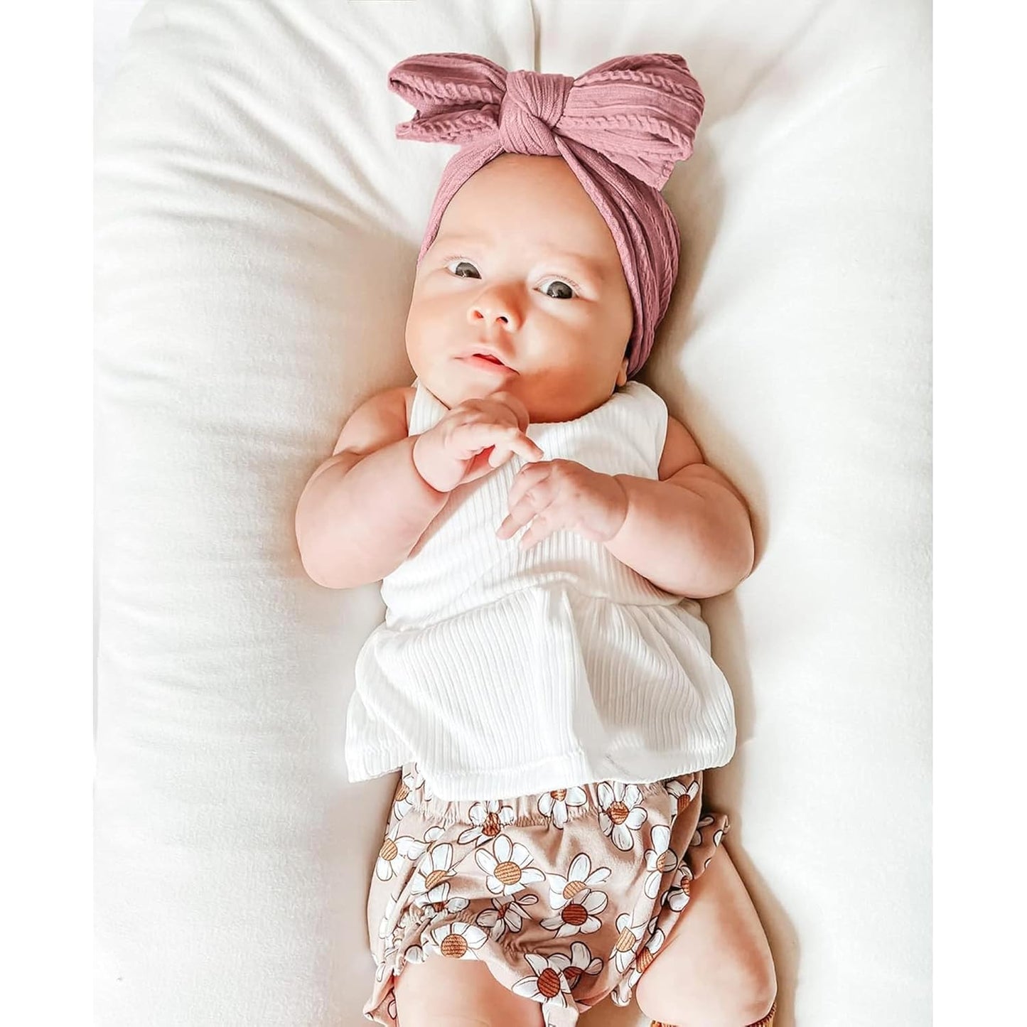 Niceye Handmade Baby Headbands Soft Stretchy Nylon Hair Bands with Bows for Newborn Infant Baby Toddler Girls- Pack of 6