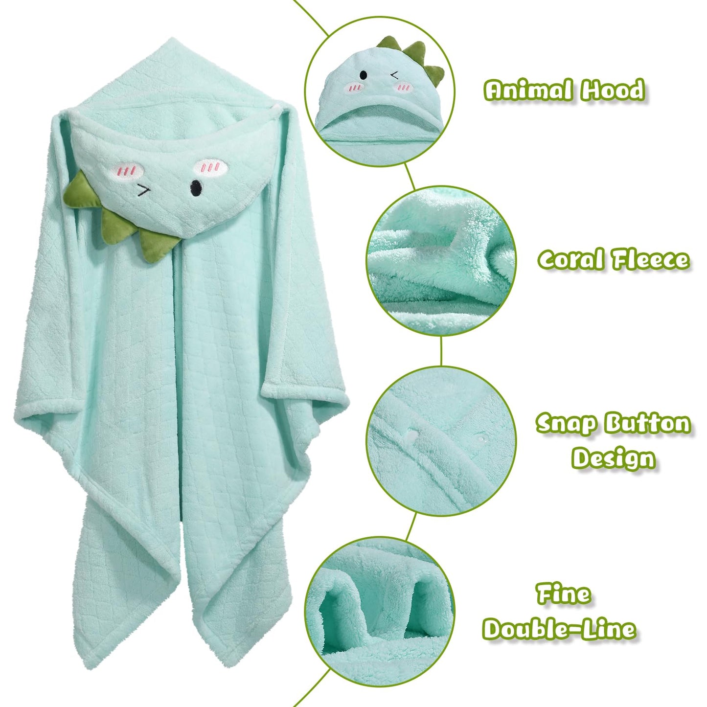 Hooded Baby Towels Boy for 0-6 Years, 50"x 32" Extra Large Toddler Bath Towels with Hood for Boys & Girls, 2-Pack Absorbent Thick Soft Gift for Kids Yellow Lion & Orange Monkey