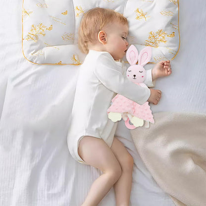 2025 6-in-1 Sensory Baby Security Blanket - Crinkle, Rattle & Teether, Machine-Washable Plush Lovey for Nursery/Stroller, Soft Cuddly Blanket Sleeping Animal for Babies and Toddlers (Grey)