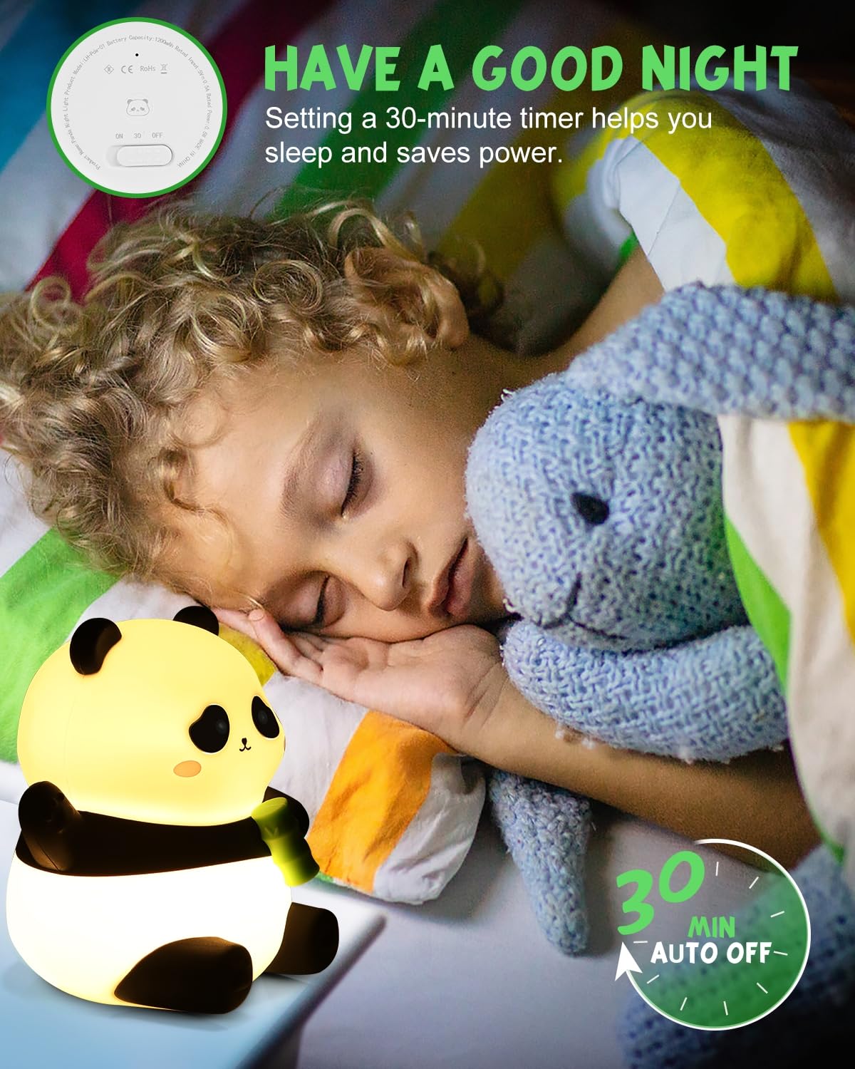 DuDu Duck Night Light, Cute Duck Lamp, Squishy Silicone Nightlight for Bedrooms with 30 Minutes Timer, Rechargeable Bedside Lamp with Touch Control for Bedrooms, Living Room