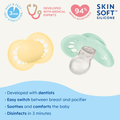 MAM Original Matte Baby Pacifiers, Binky for 6-16 Months, BPA-Free Silicone Nipple, Easy to Clean, Best for Breastfed Babies, Developed with Medical Experts, 2 Count Binkies with Sterilizer Case