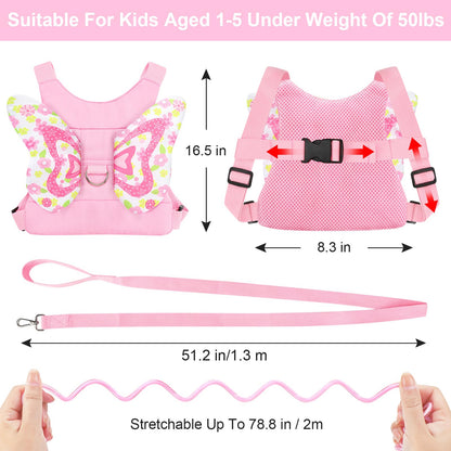 Accmor 3 in 1 Toddler Harness Leashes + Anti Lost Wrist Link, Kids Harness Children Leash for Girls, Child Anti Lost Leash Baby Cute Harness Belt Strap Hold Kids Close While Walking