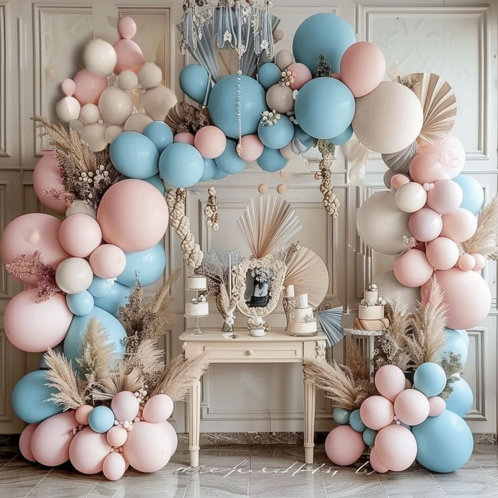 Dusty Pink Balloon Arch Kit Double Stuffed Blush Rose Nude Brown Balloon Garland 112pcs Matte Pastel Neutral Balloons for Boho Bridal Shower Baby Shower Birthday Theme Party Decoration
