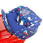 Soft Pillow Attached 2-in-1 Shopping Cart and High Chair Cover for Baby, Cotton Padded Cart Cover, Fold'n Roll Style, Portable with Carry Bag (Blue Elephant)