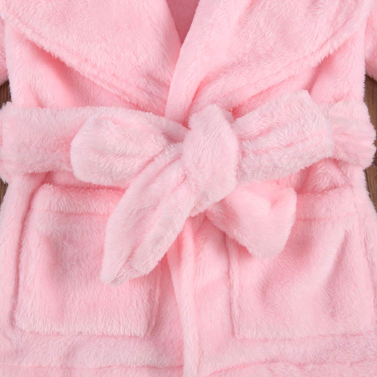 Qiylii Unisex Baby Plush Bathrobe Plain Kimono Gown Newborn Toddler Girls Boys Towel Robe Nightwear Clothes