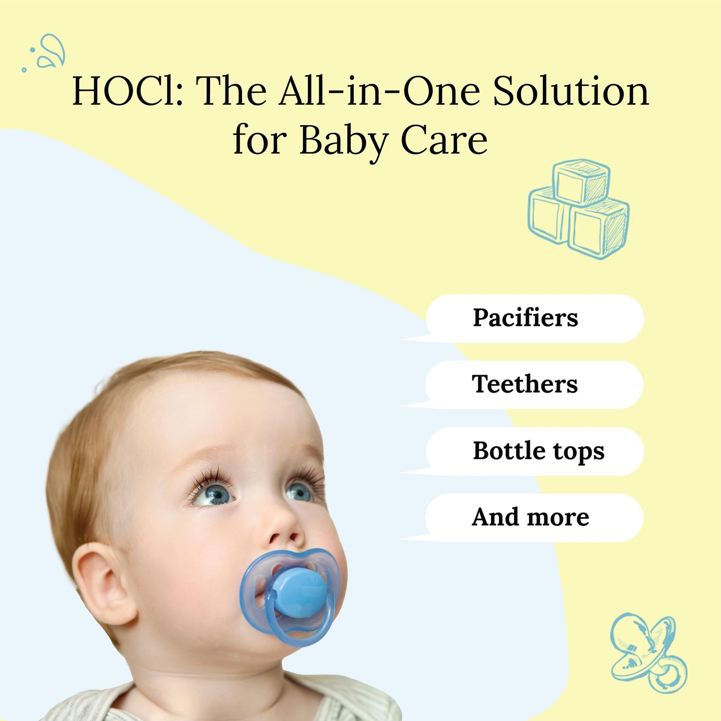 Littley Pacifier & Teether Cleaner with Hypochlorous Acid, Non-Toxic & Alcohol-Free, Gentle Formula for Cleaning Baby & Toddler Essentials, 2oz Travel-Size Spray Bottle