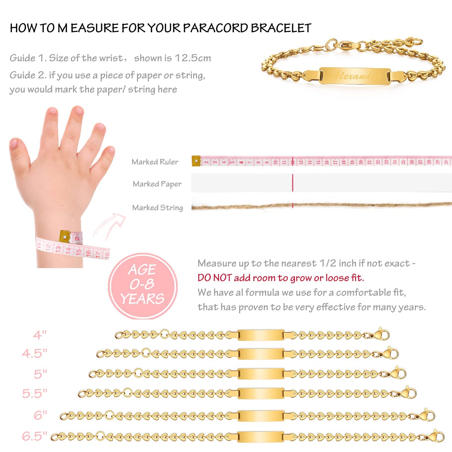Tina&Co Personalized Baby Name Bracelet Customized 18K Gold Plated for NewBorn to Children Girl Boy Birthday Baby Shower Gift Personalized Gift 2313B (Style 1)