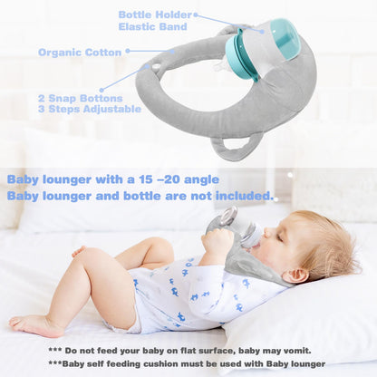 Baby Bottle Holder,Bottle Holder for Baby self Feeding,Baby Bottle Holder Hands Free Feeding,Newborn Bottle Holder,Twin Baby Feeding Pillow,Newborn Essentials (Minty Green）