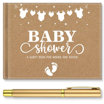 27 Pcs Butterfly Floral Baby Shower Guest Book Set Baby Shower Sign in Guest Floral Book Place Table Cards with Gold Pen Adhesive Photo Corner for Birthday Party