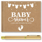 27 Pcs Butterfly Floral Baby Shower Guest Book Set Baby Shower Sign in Guest Floral Book Place Table Cards with Gold Pen Adhesive Photo Corner for Birthday Party