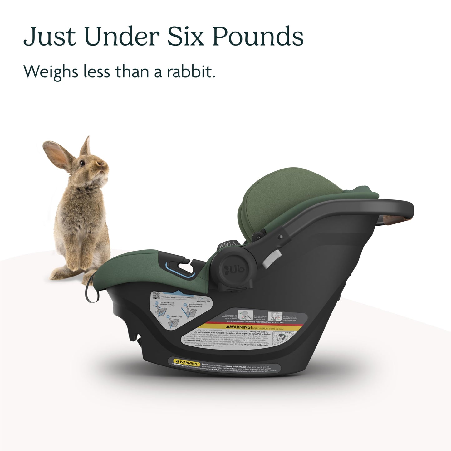 UPPAbaby Aria Lightweight Infant Car Seat/Just Under 6 lbs for Easy Portability/Base with Load Leg + Infant Insert Included/Direct Stroller Attachment/Declan (Oat Mélange/Chestnut Leather)