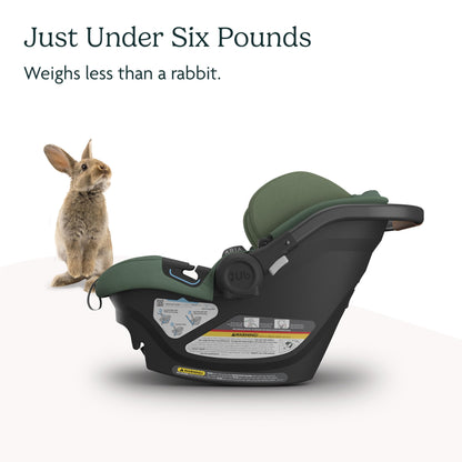 UPPAbaby Aria Lightweight Infant Car Seat/Just Under 6 lbs for Easy Portability/Base with Load Leg + Infant Insert Included/Direct Stroller Attachment/Declan (Oat Mélange/Chestnut Leather)