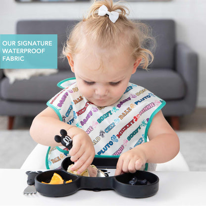 Bumkins Disney Bibs for Girl or Boy, SuperBib Baby and Toddler 6-24 Months, Essential Must Have for Eating, Feeding, Baby Led Weaning, Mess Saving Waterproof Soft Fabric, 3-pk Pooh Bear and Friends