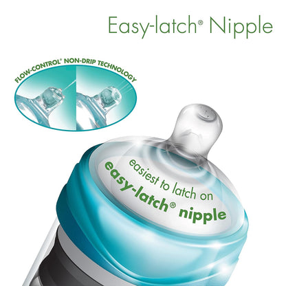 The Upright Bottle - Bittylab Bare Air-Free 4oz Twin for breastmilk or Baby Formula, Anti-Reflux, Anti-Colic, Anti-Gas, Fuss or Sleep Troubles. with Easy-Latch Nipples. 0-6 Months.