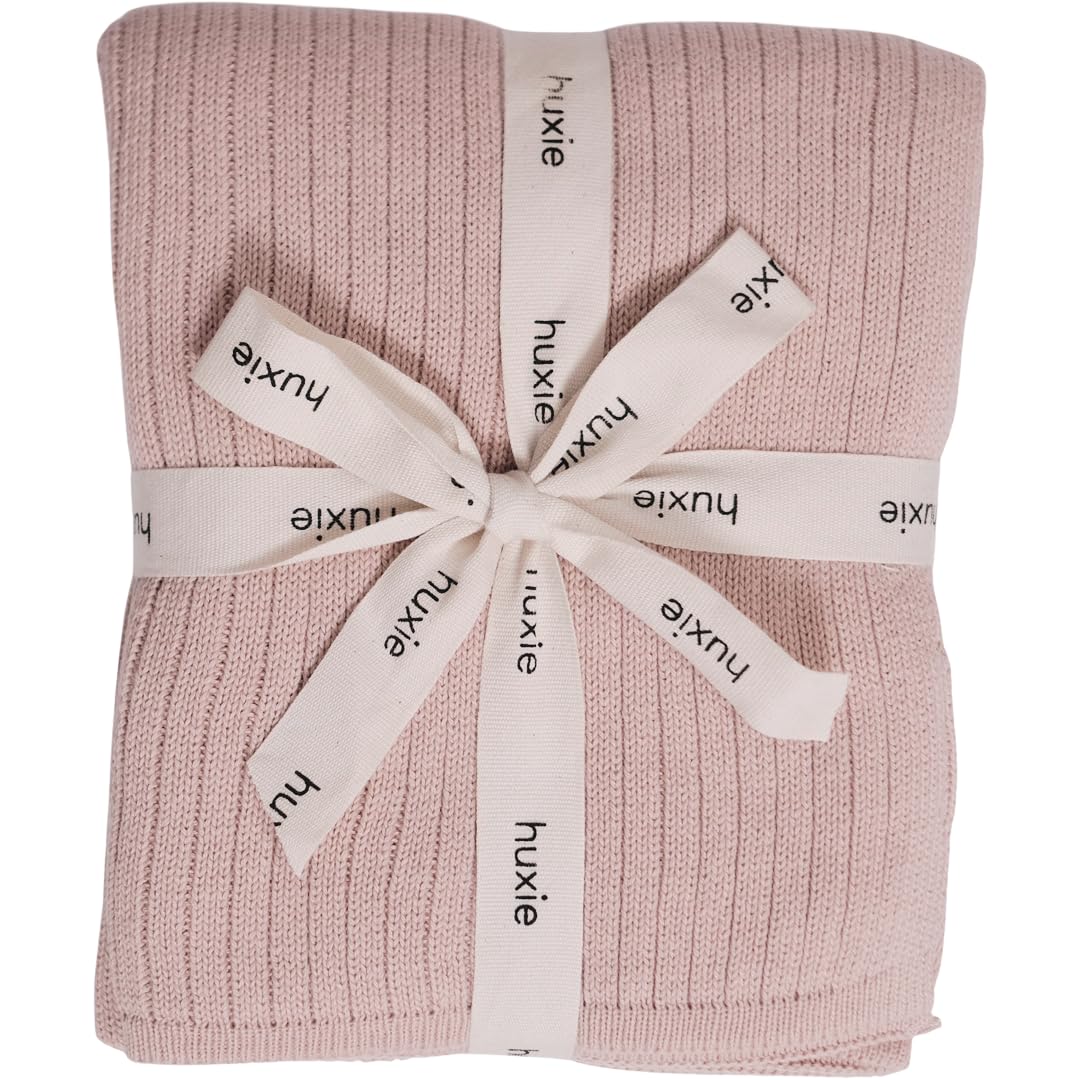 Knitted Organic Cotton Baby Blanket- Swaddle Blanket, 30" x 40" Soft Receiving Blanket for Newborn (Mochachino)