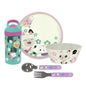 Zak Designs 5-Piece Dinnerware Set, Baby Shark - Durable Plastic & Stainless Steel - Includes Water Bottle, 8-Inch Plate, 6-Inch Bowl, Fork & Spoon - Suitable for Kids Ages 3+