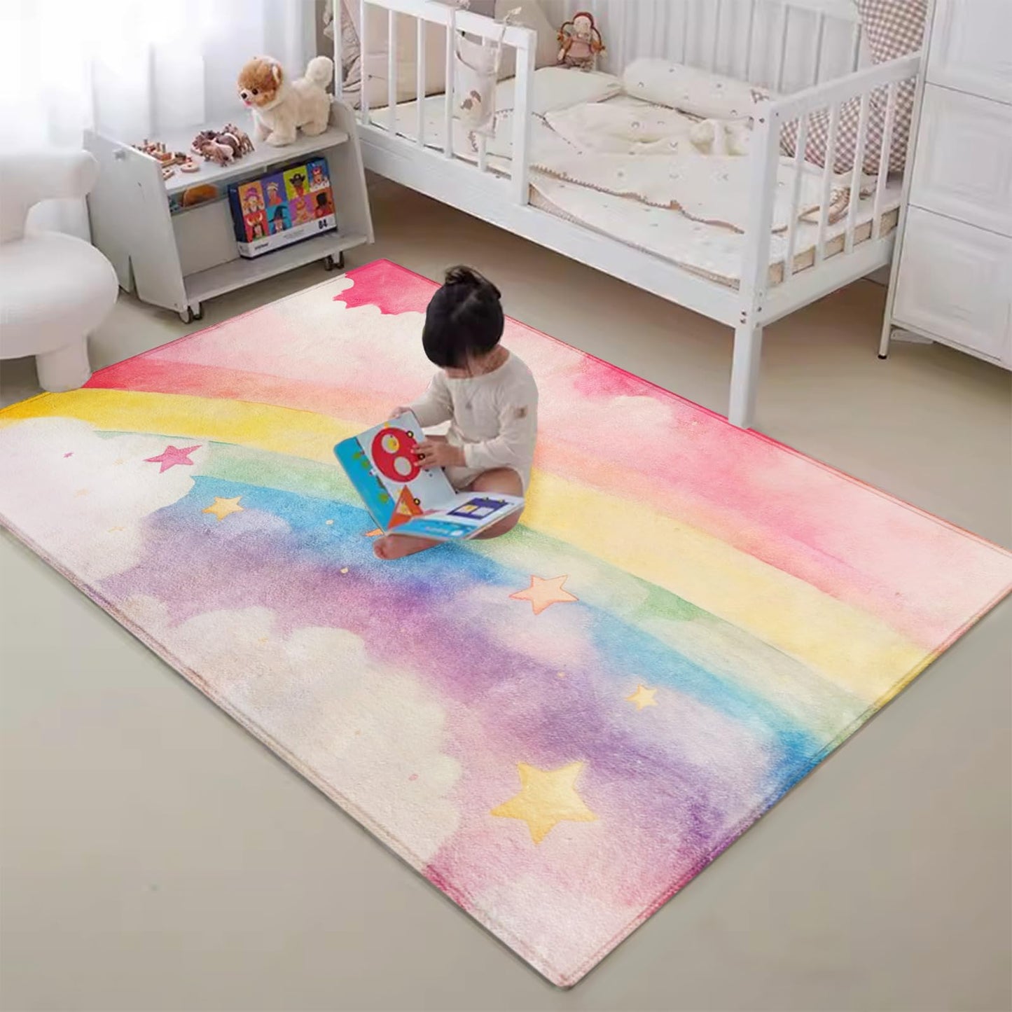 ABREEZE Kids Rug Play Mat Ultra Soft Rugs for Bedroom, 3.3'x5' Non Slip Cartoon Children Nursery Rug Area Rug Kids Carpet for Bedroom Decor Playroom Living Room