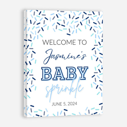 Personalized A Little Snowflake Is On The Way Welcome Sign, Pink, Girl, Winter Baby Shower Canvas