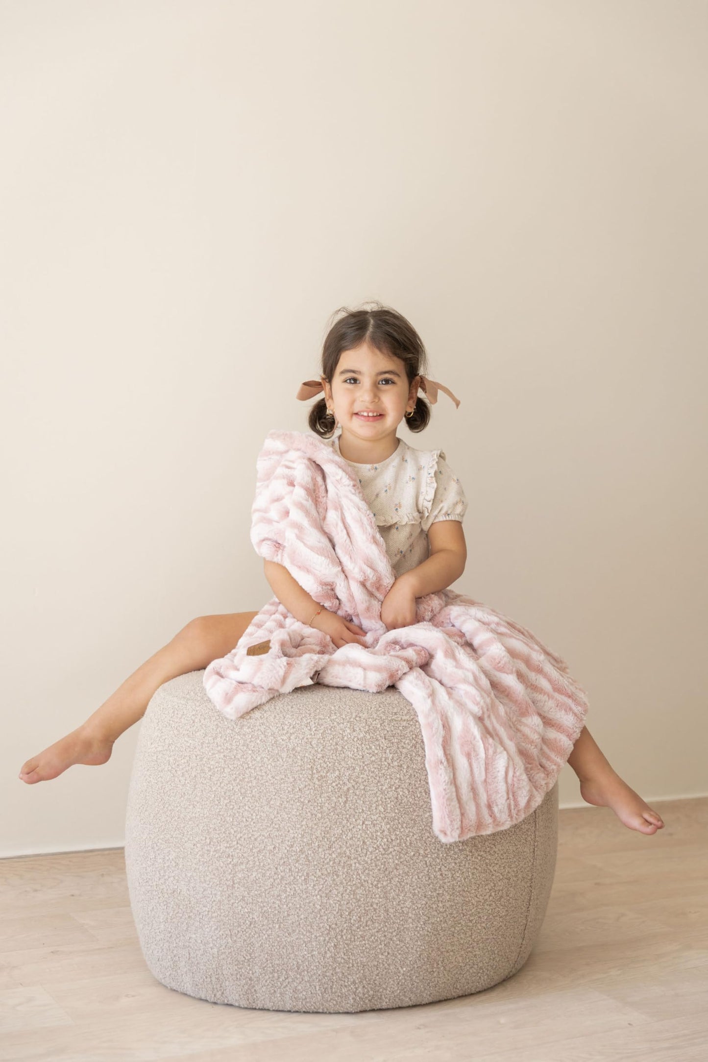 Cuddle Cookie Baby Wavey Faux Fur Blanket, 27 x 33 inches, in Gift Box (Pink)