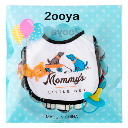 7Pcs Cotton Waterproof Baby Bibs Hook Loop Closure Newborn Bib Keepsake Baby Gift for Drooling Feeding Eating