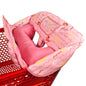 Soft Pillow Attached 2-in-1 Shopping Cart and High Chair Cover for Baby, Cotton Padded Cart Cover, Fold'n Roll Style, Portable with Carry Bag (Blue Elephant)