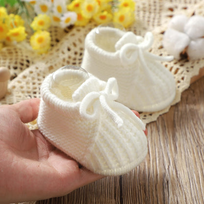 DovFanny Baby Booties Newborn Baby First Shoes Cozy Warm Knit Soft Booties for Toddler Infant Boy Girl